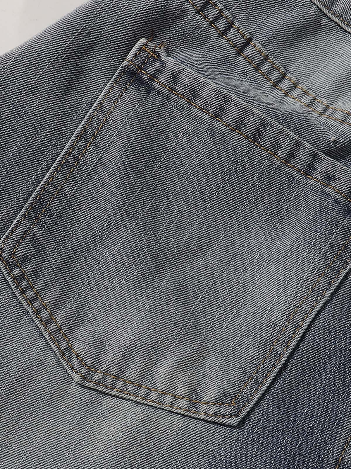 Vintage Wash Bamboo-knot Blue Jeans