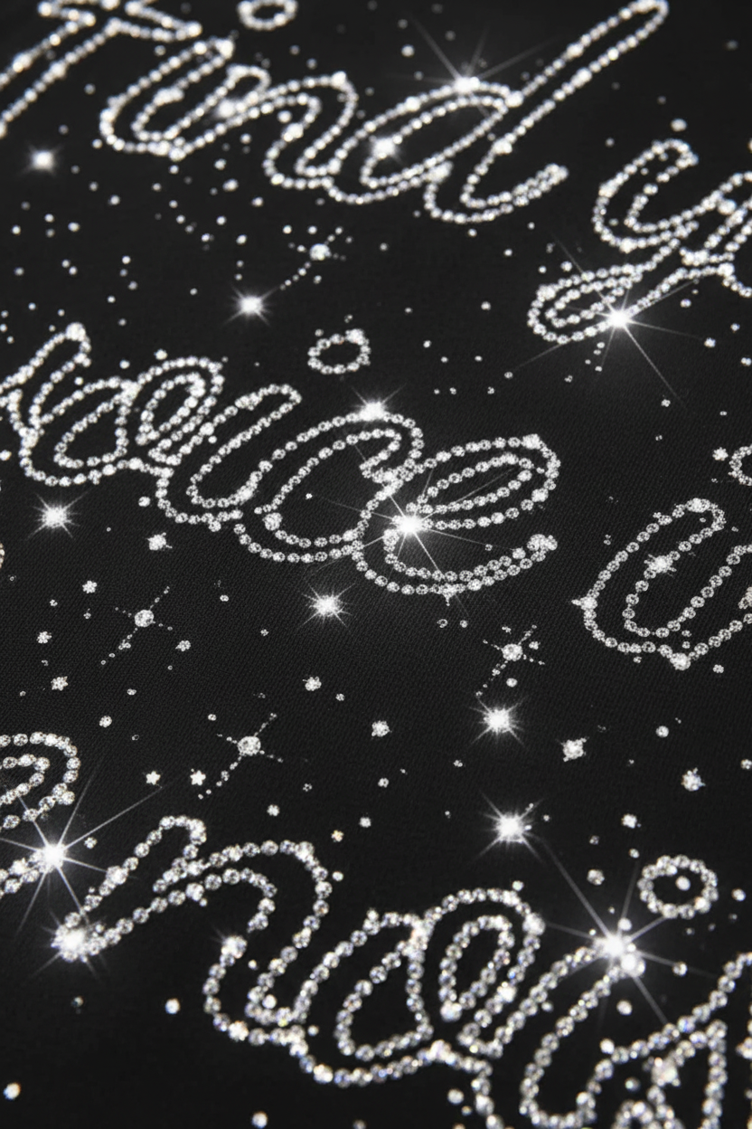 Detail 3 - Large Rhinestone Graphic Close-up