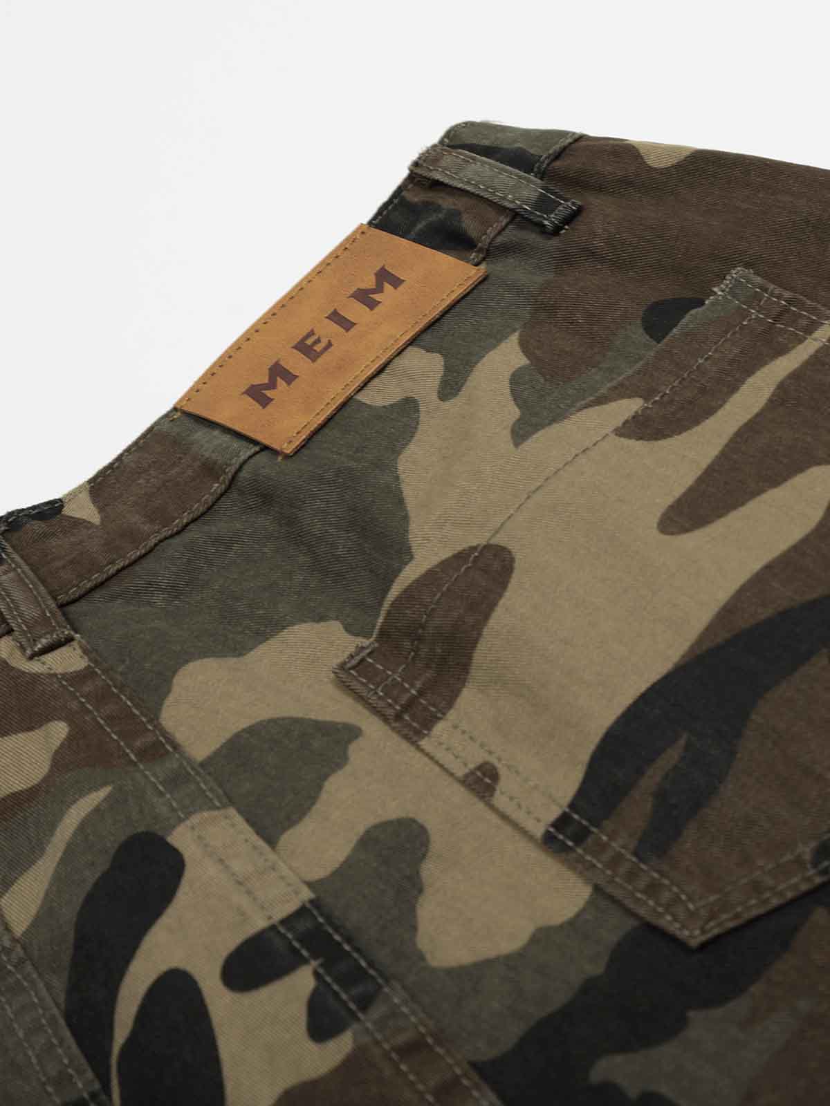Camouflage Loose Straight-Cut Short Jeans