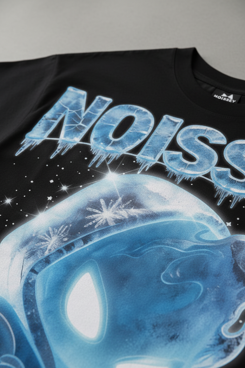 Icy NOISSEY text diagonal
