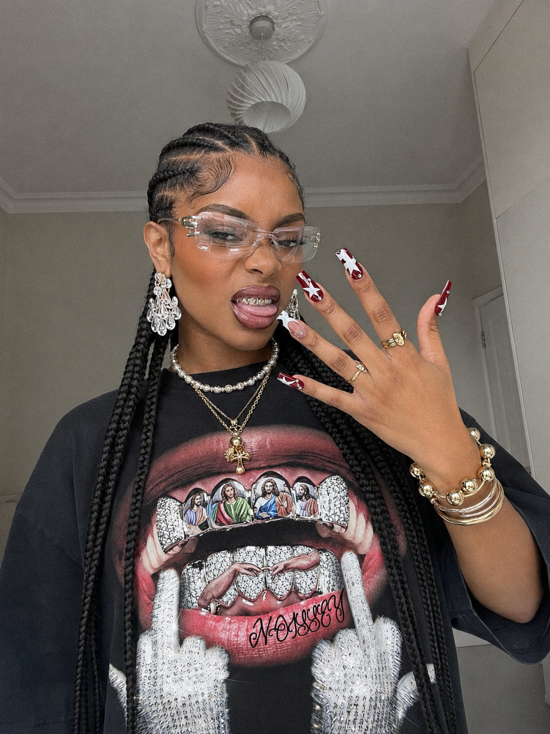 NOISSEY "The Last Supper Grillz" Graphic Tee - Heavyweight Jet Black