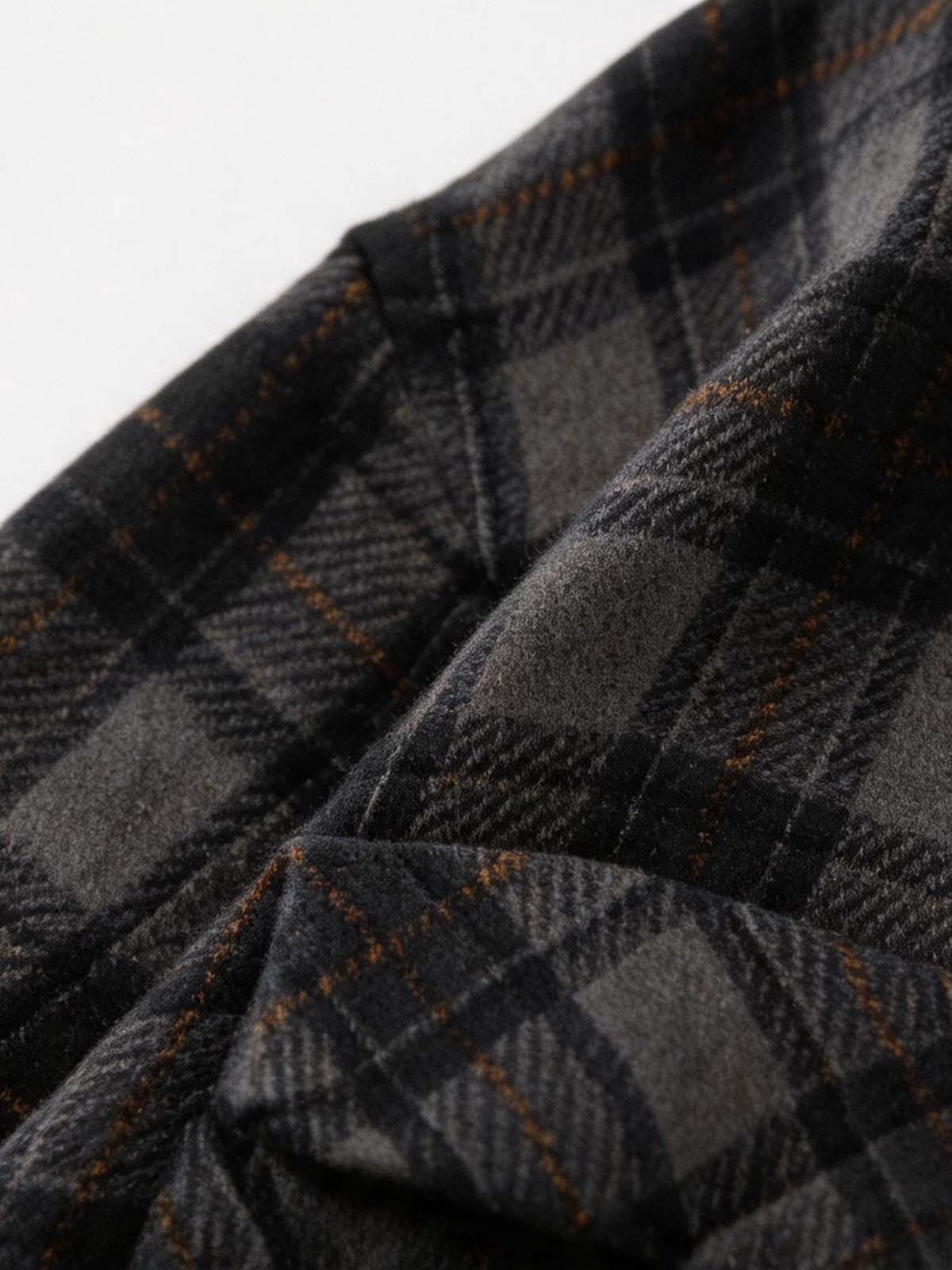 NOISSEY American Vintage Oversized Hooded Plaid Shirt - Charcoal Mix
