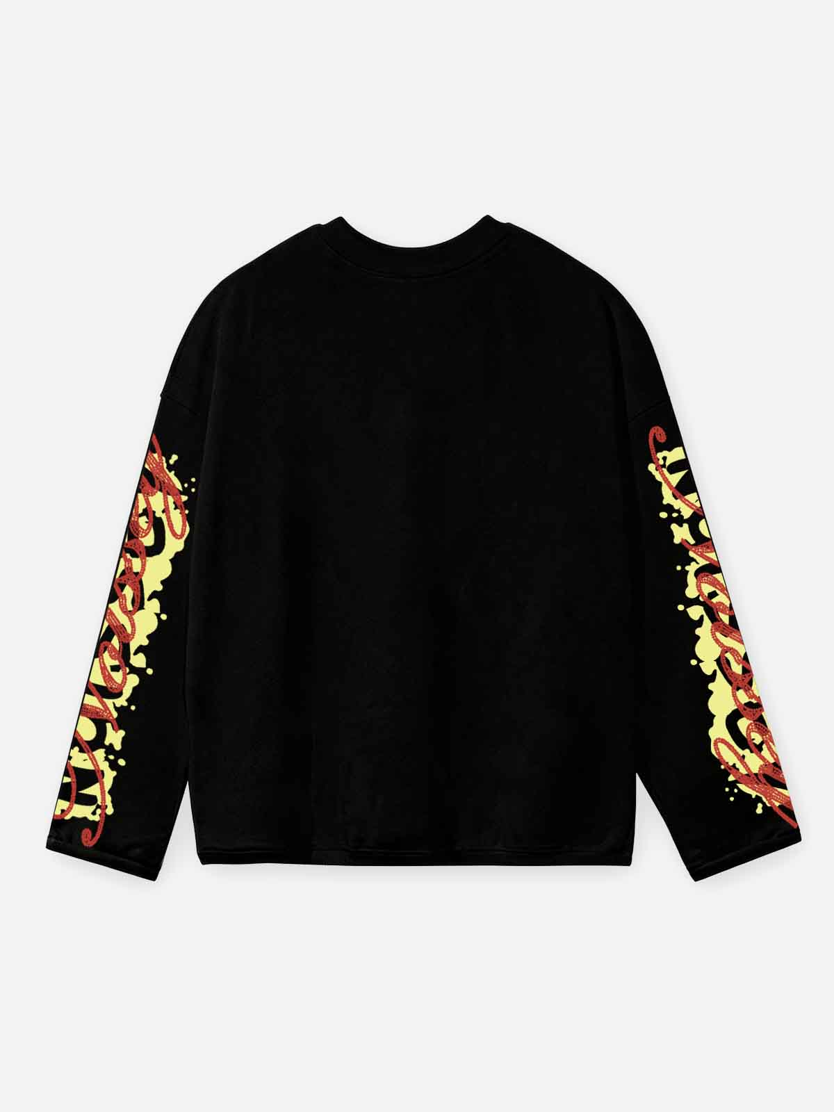 NOISSEY Red Supercar Skater Graphic Crewneck Sweatshirt - White / Black Streetwear