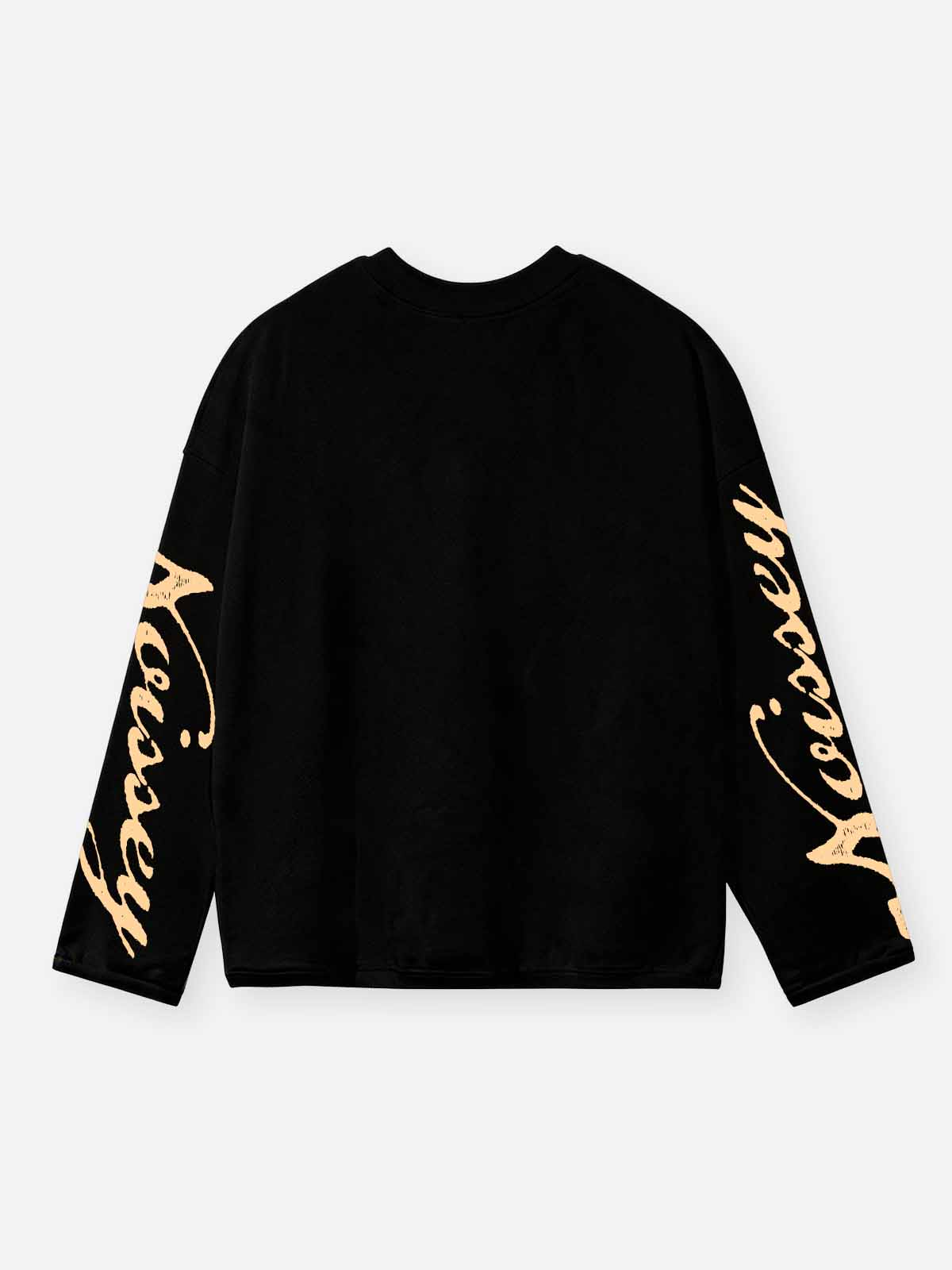 NOISSEY New York Night Heli-Cash Graphic Art Little Oversized Long Sleeve Shirt - Onyx Black