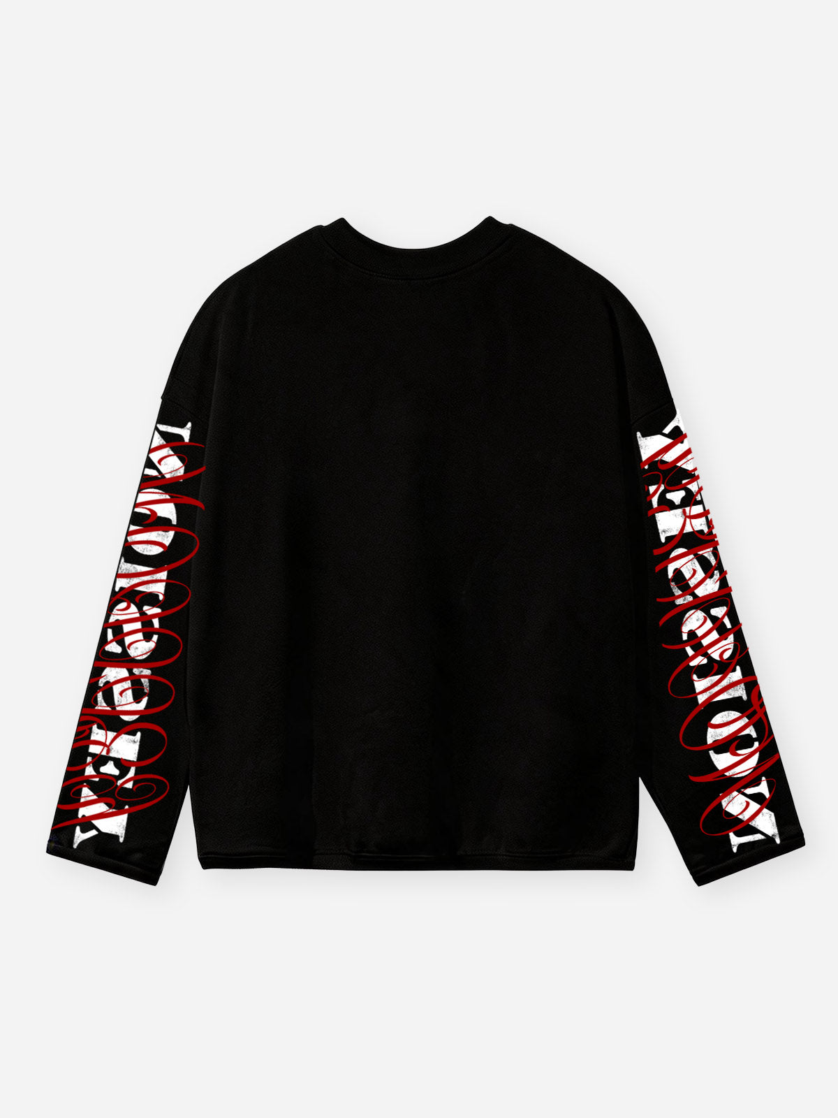 NOISSEY Distressed Victory Goddess Chariot Long Sleeve Shirt - Black