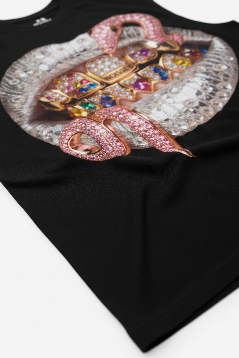 Lens 4 - Low angle hem, print deforming on fabric waves