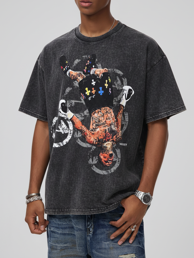 NOISSEY "Chrome KO" Vintage Wash Tee - Graphic T-Shirt