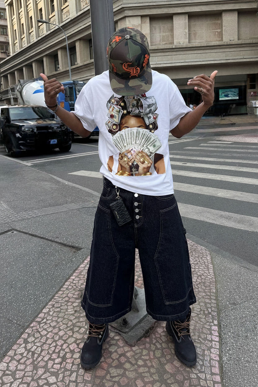 NOISSEY Money-Head Woman Art Print Tee 模特图 2