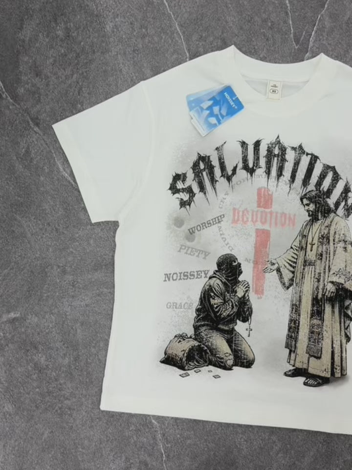 NOISSEY "Salvation & Devotion" Graphic Tee - Heavyweight Studio White