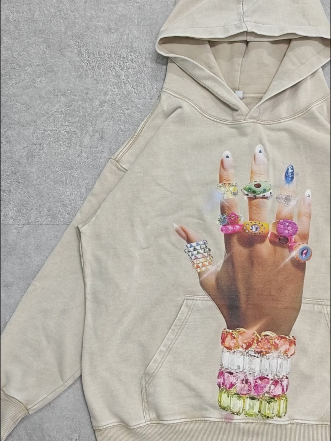 Colorful Art Bracelet & Ring Print Hoodie