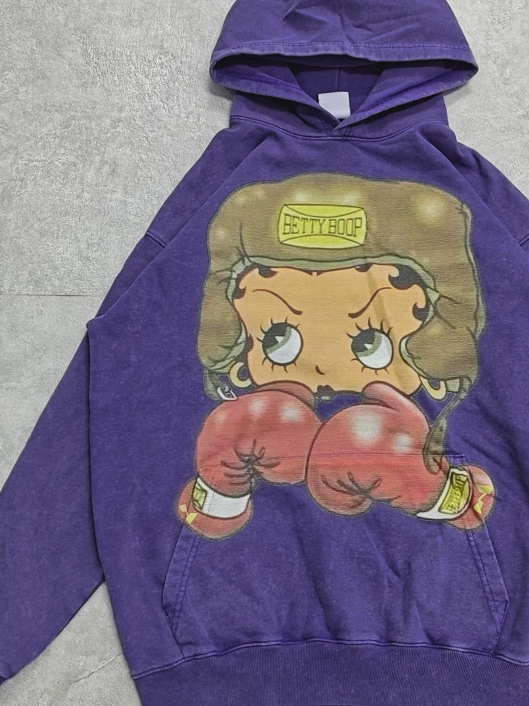 High quality Cartoon girl Boxing Print 425g Hoodie