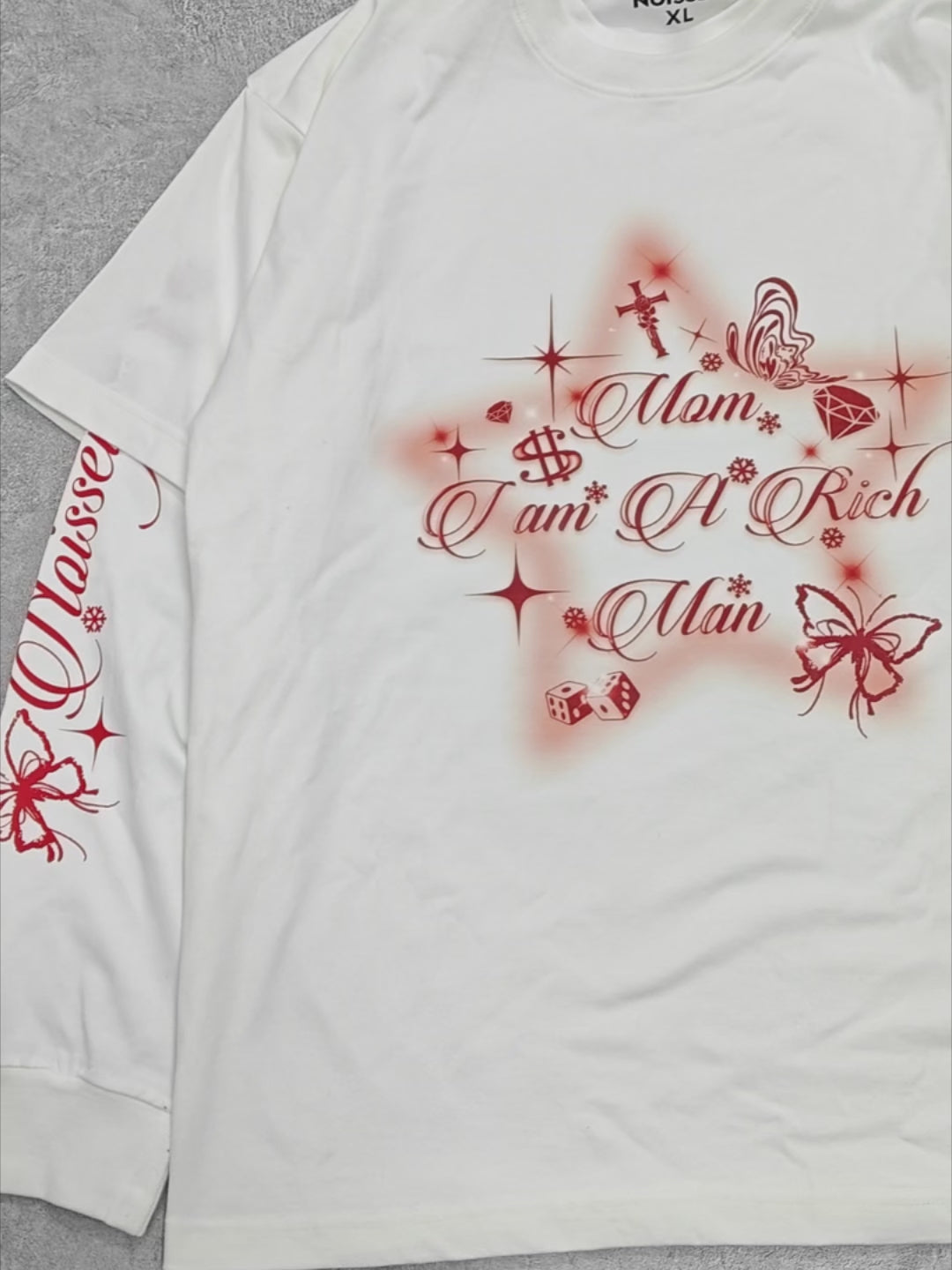 MOM I AM A RICH MAN Star-Print Long-Sleeve Set