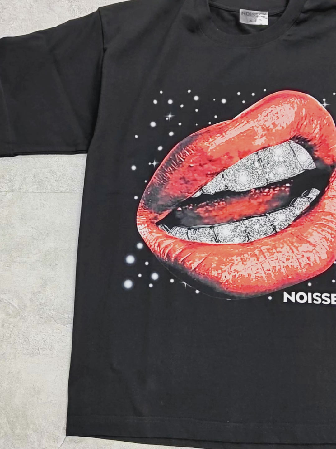 Dazzling Red Lips Starry Print T-shirt