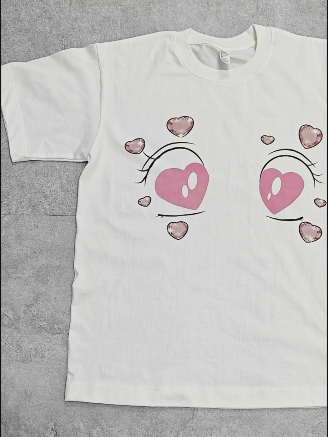 Comic Pink Starry Eyes Graphic T-shirt