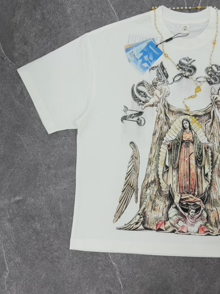 NOISSEY "Virgin Mary & Cherubs" Graphic Tee - Heavyweight Studio White