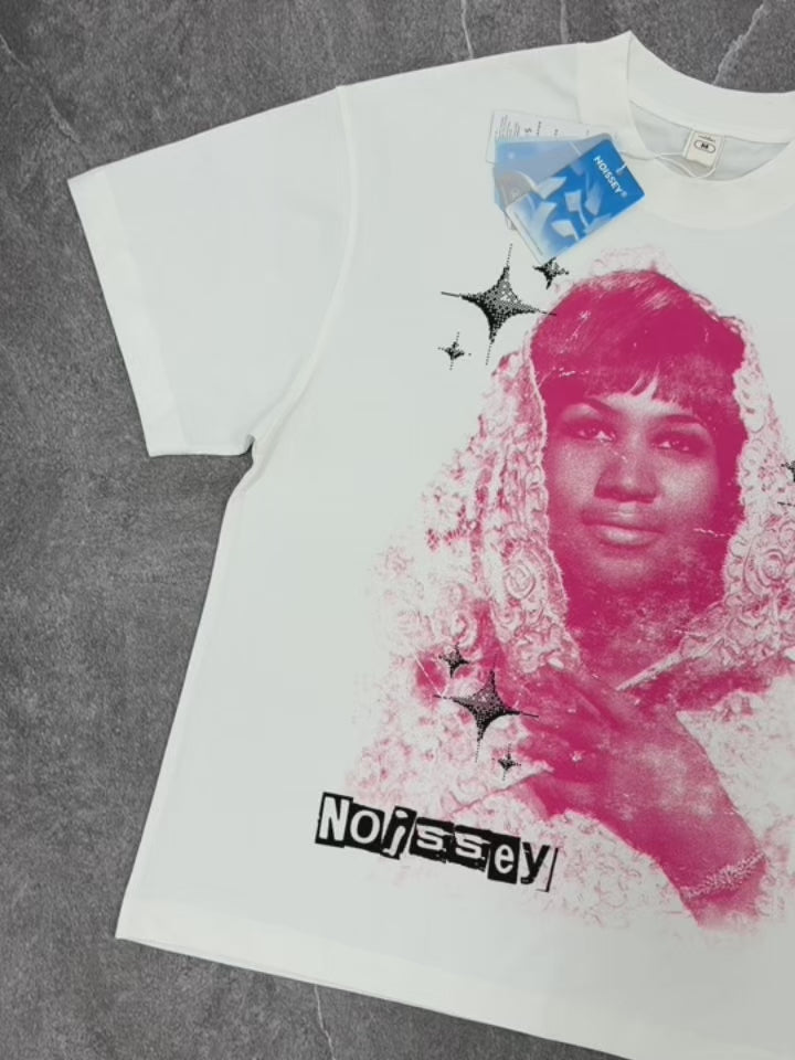 NOISSEY "VINTAGE GLOW" PINK-TONE LEGEND PORTRAIT GRAPHIC TEE