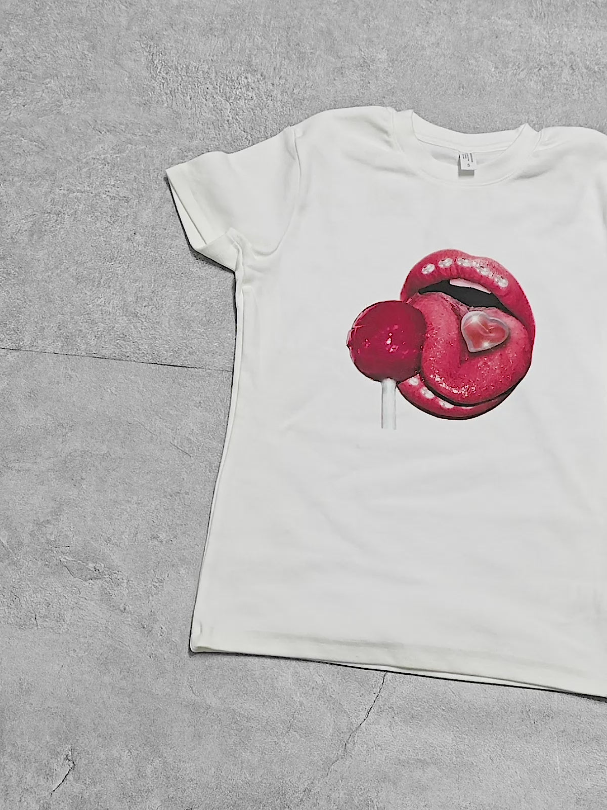 Lips Lollipop Printed Baby Tee