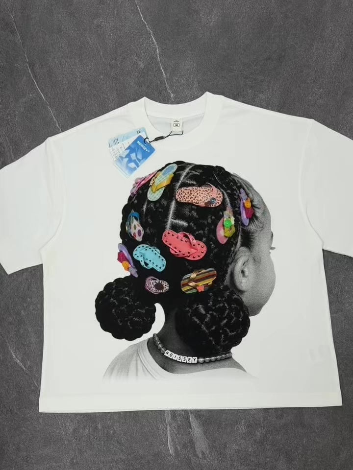 NOISSEY Flip-Flop Hair Clips Child Graphic Heavyweight Boxy Tee