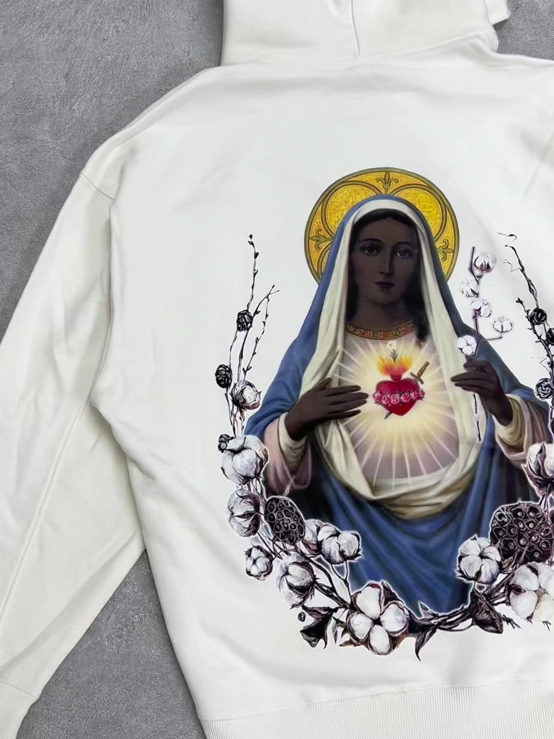 UNKNOWN ALLURE© The Black Madonna and Cotton Multi-Color Art Hoodie