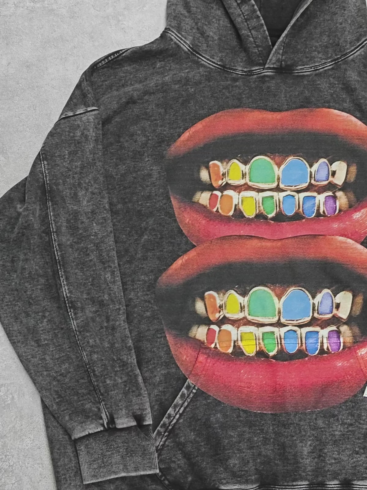 Vivid Lip Print Hoodie