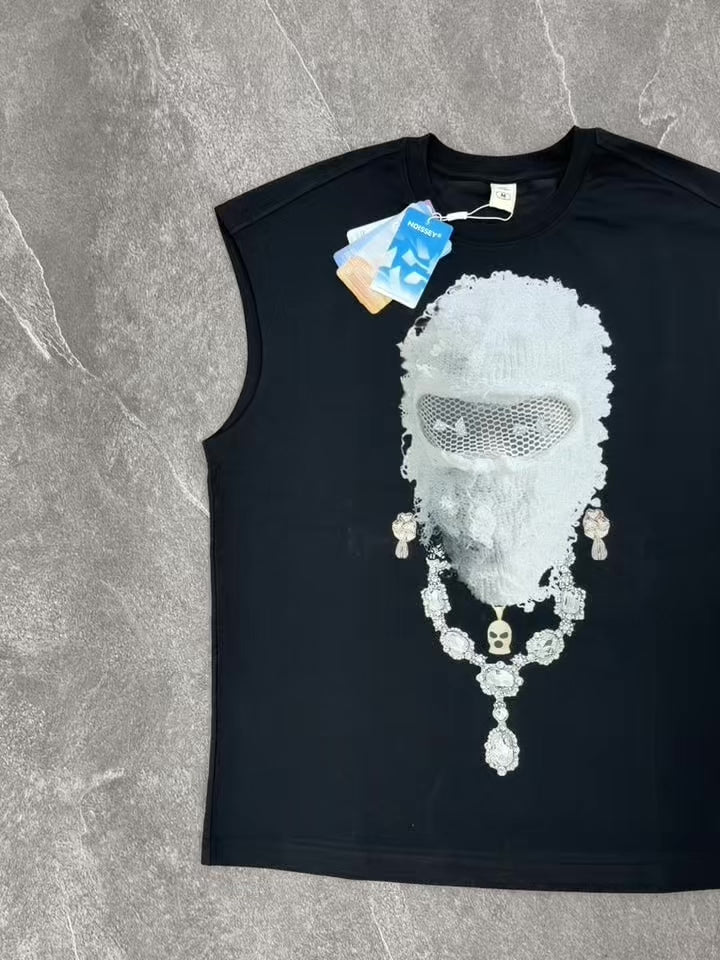 Masked Diamond Headgear Print Tank Top