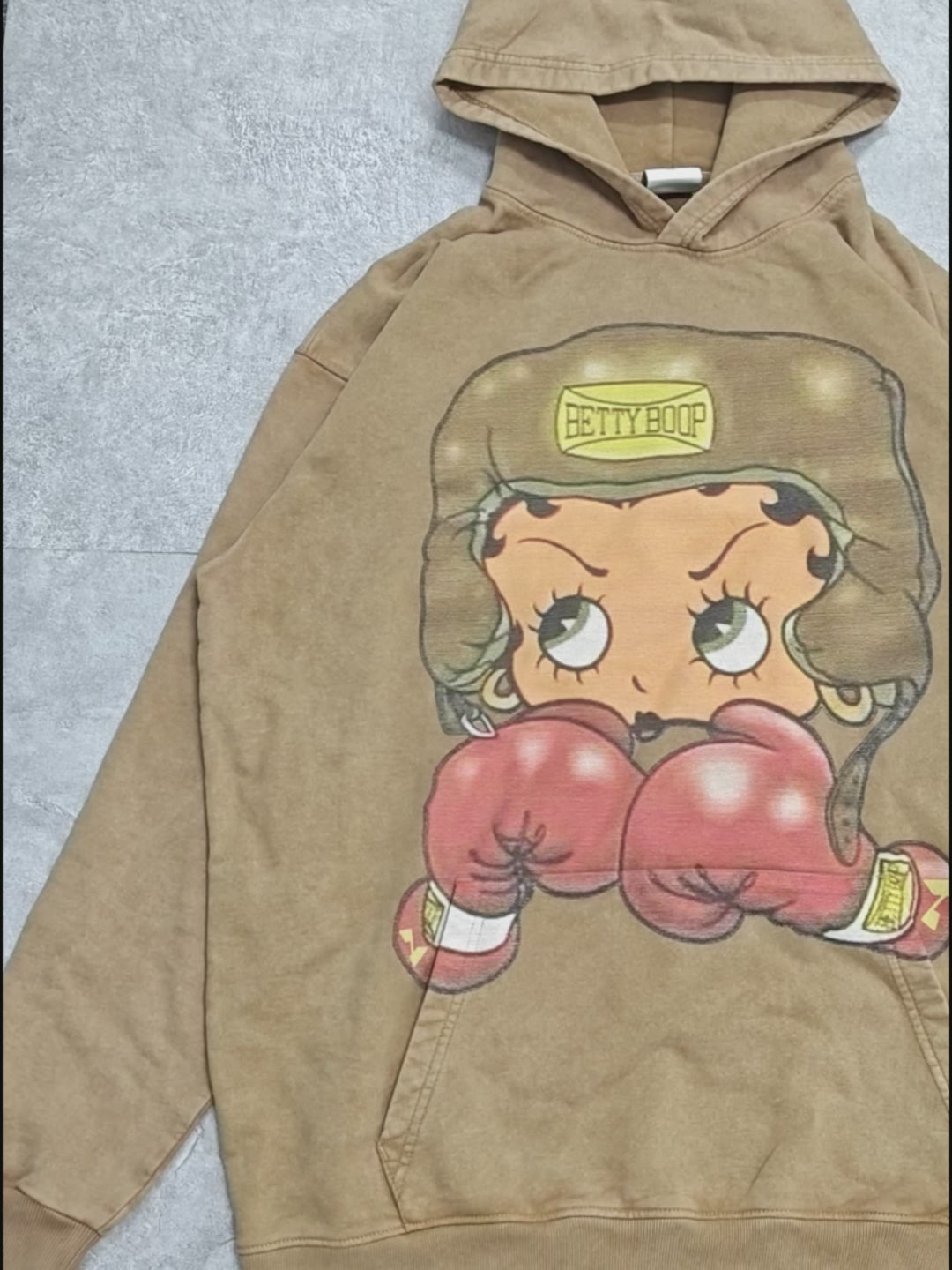 High quality Cartoon girl Boxing Print 425g Hoodie