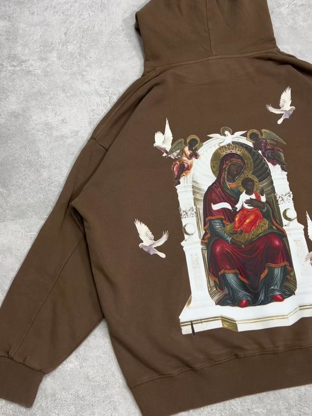 UNKNOWN ALLURE© Black Madonna and Child Mural 350g Hoodie