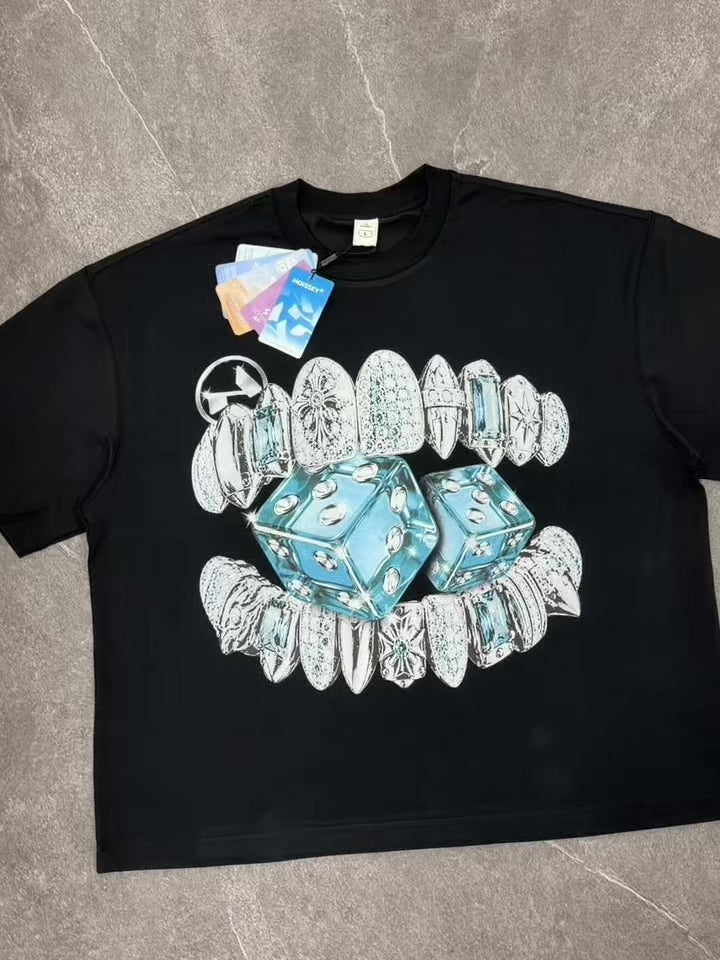NOISSEY Diamond Dice Grillz Graphic Boxy Tee - Streetwear T-Shirt