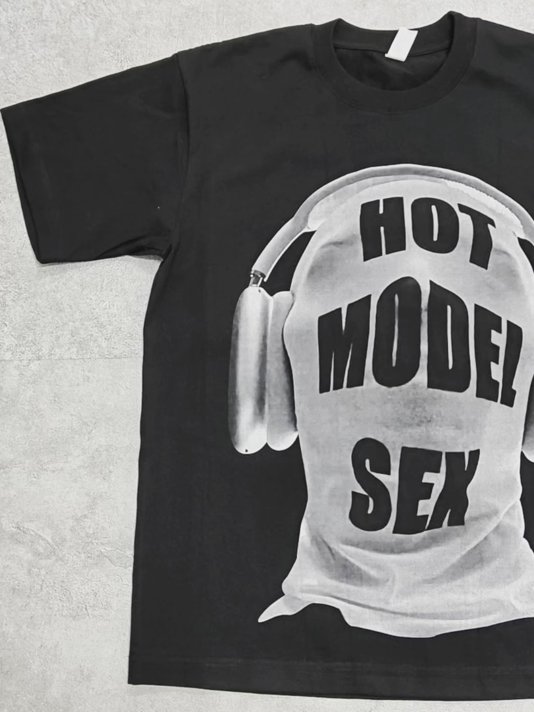 HOT MODEL SEX Unique Hood Print T-shirt