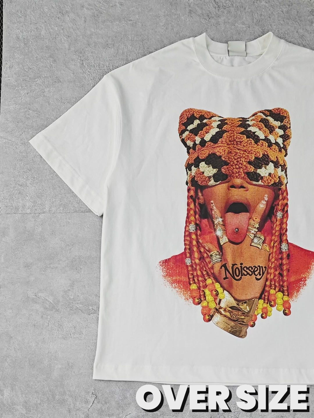 Personalized Gesture Hiphop Girl Print T-shirt
