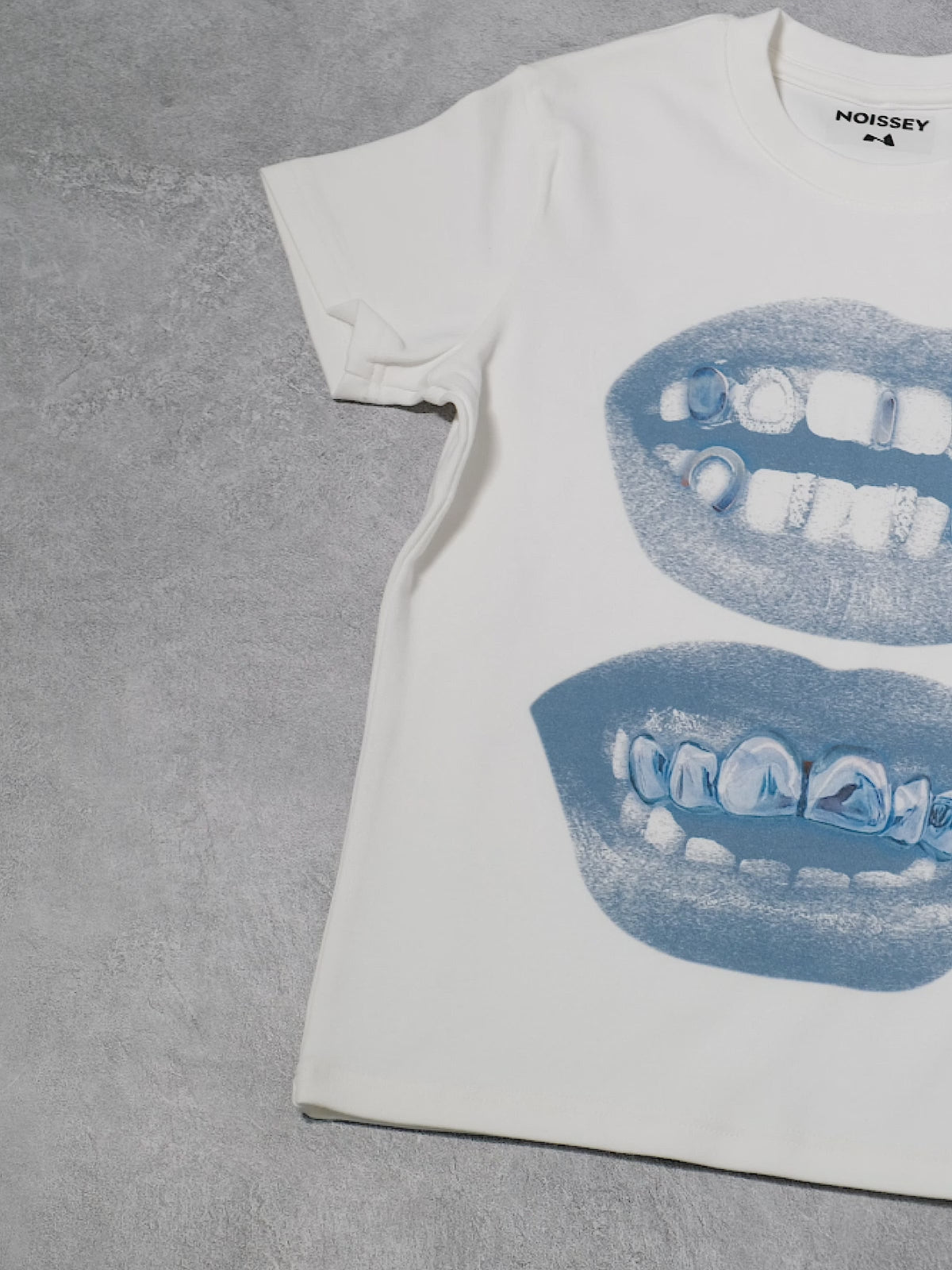 Retro Blue Lips Grills Print baby Tee