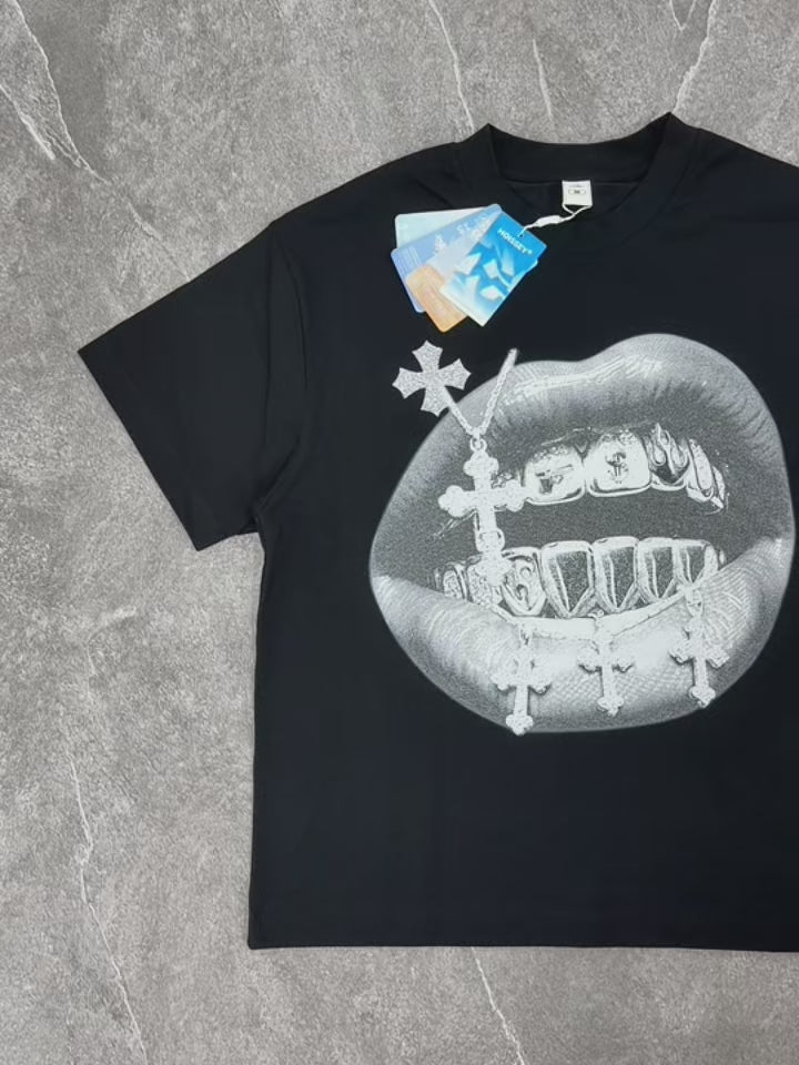 High quality Cross Vintage Grills Black Print 350g T-shirt