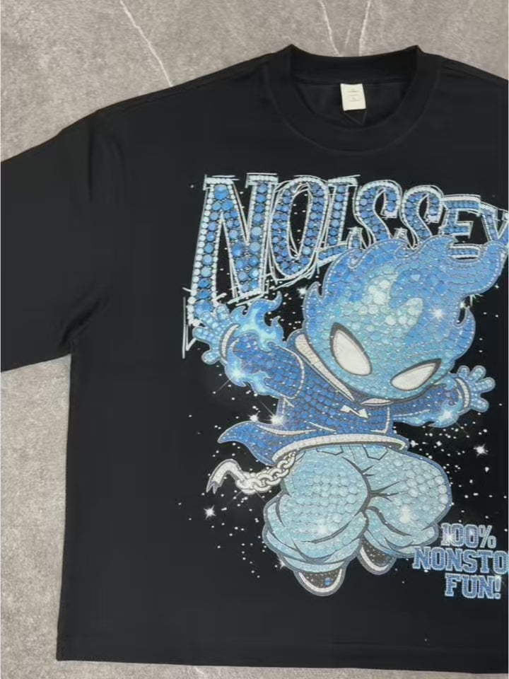 NOISSEY "Money Flame Boy" Boxy Heavyweight Art Tee - Black