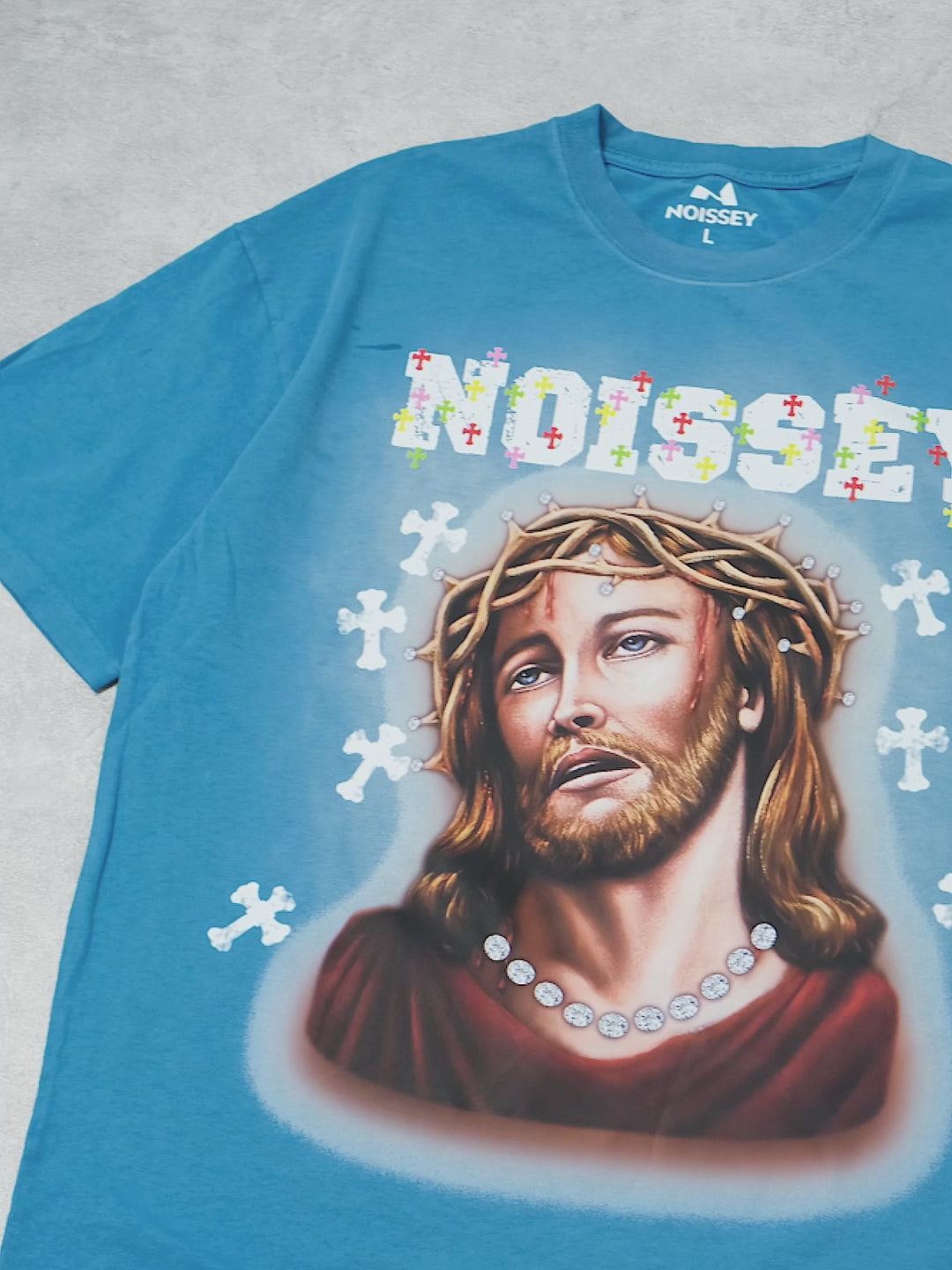 BOUNCE BACK© Jesus Art Painting Washed Heavyweight Print T-shirt