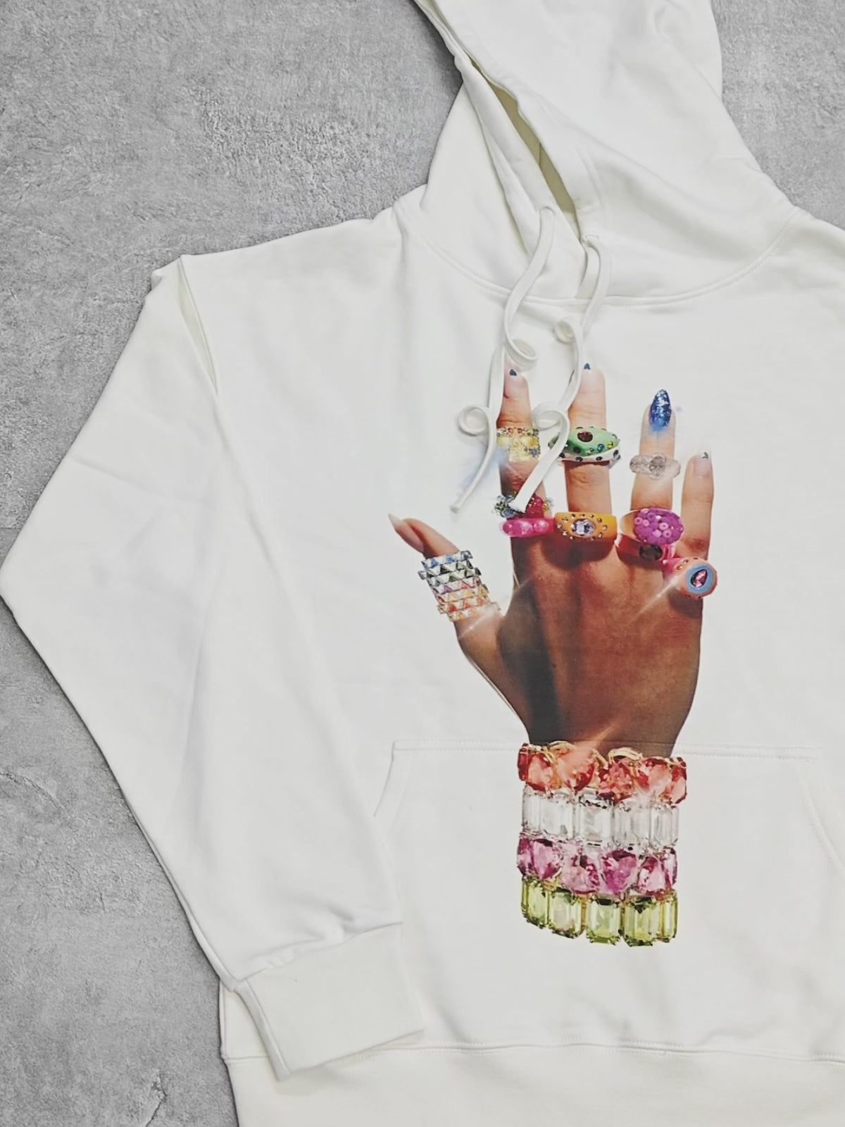 BOUNCE BACK© Colorful Art Bracelet and Ring Hoodie