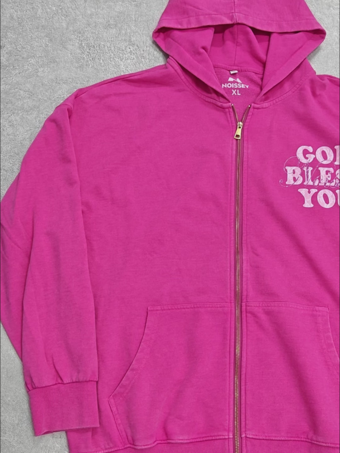 GOD BLESS YOU Bling Solgan350 Pink Wash Hoodie