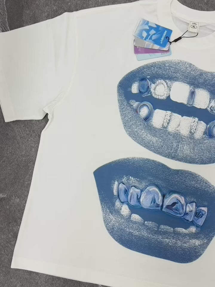 NOISSEY "Double Grillz" Boxy Heavyweight Cooling Tee - White