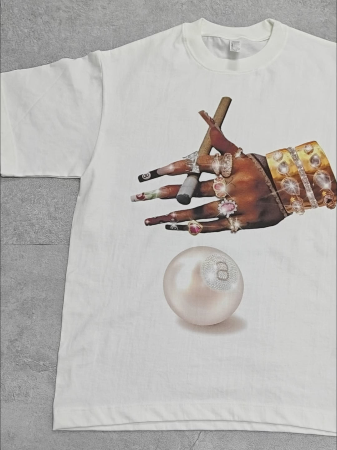 Play Pearl Billiard Print T-Shirt