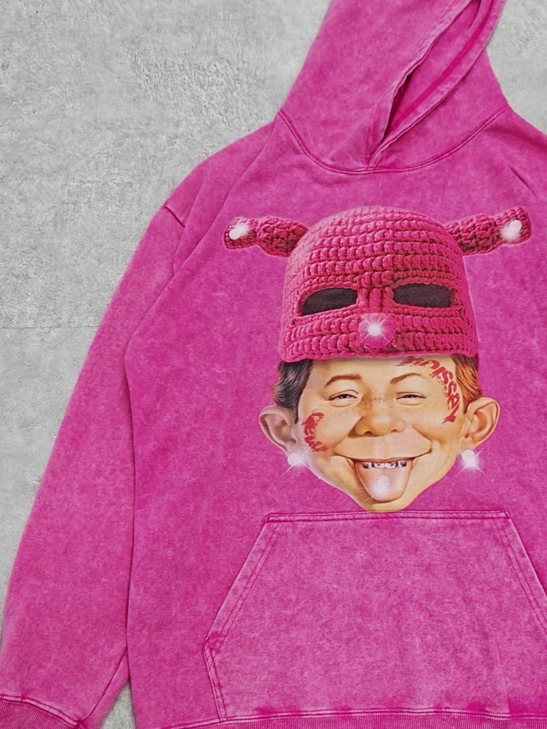 Alfred E. Neuman Knit Hat Graphic print 350g hoodie