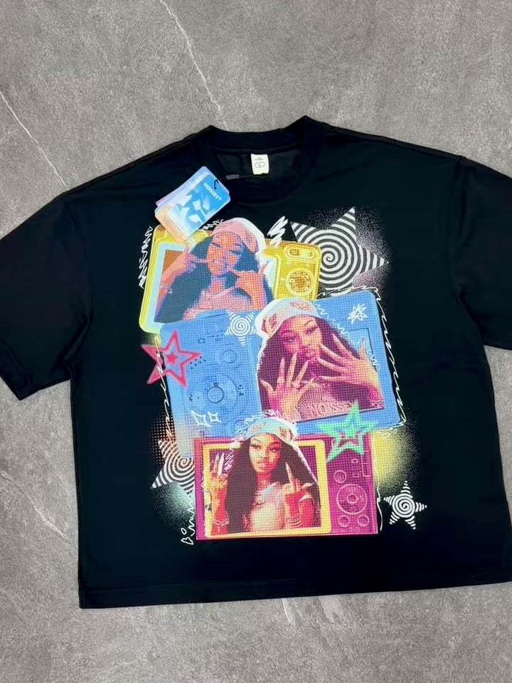NOISSEY Pop Art Multi-Camera It-Girl Graphic Boxy Tee