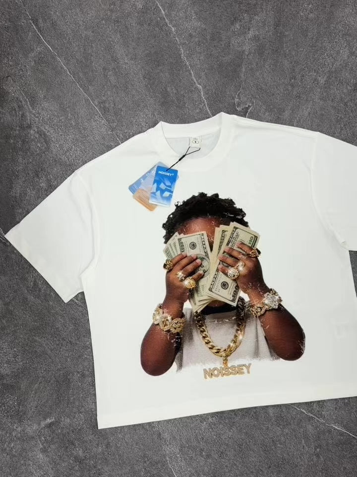 NOISSEY "Rich Forever" Boxy Heavyweight Cooling Tee - White
