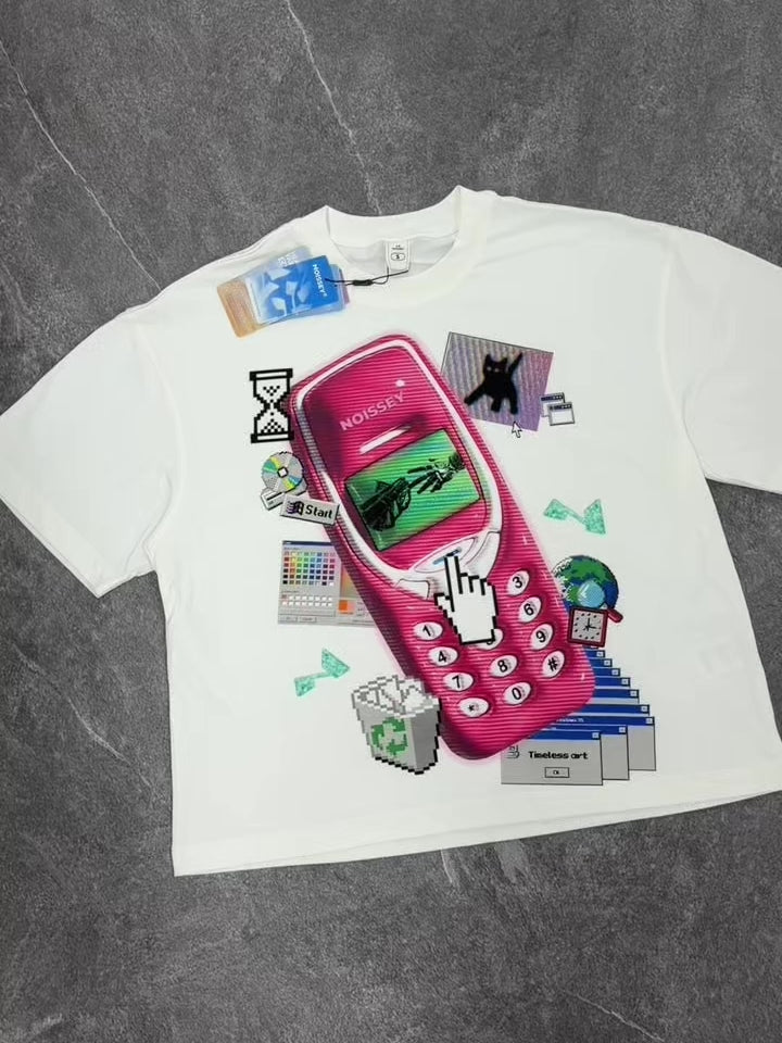 NOISSEY "Timeless Art" Boxy Oversized Heavyweight Tee - White