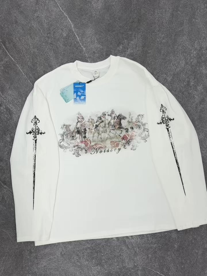 NOISSEY "ROYAL CAVALRY" VINTAGE WARRIOR CROPPED SWEATSHIRT