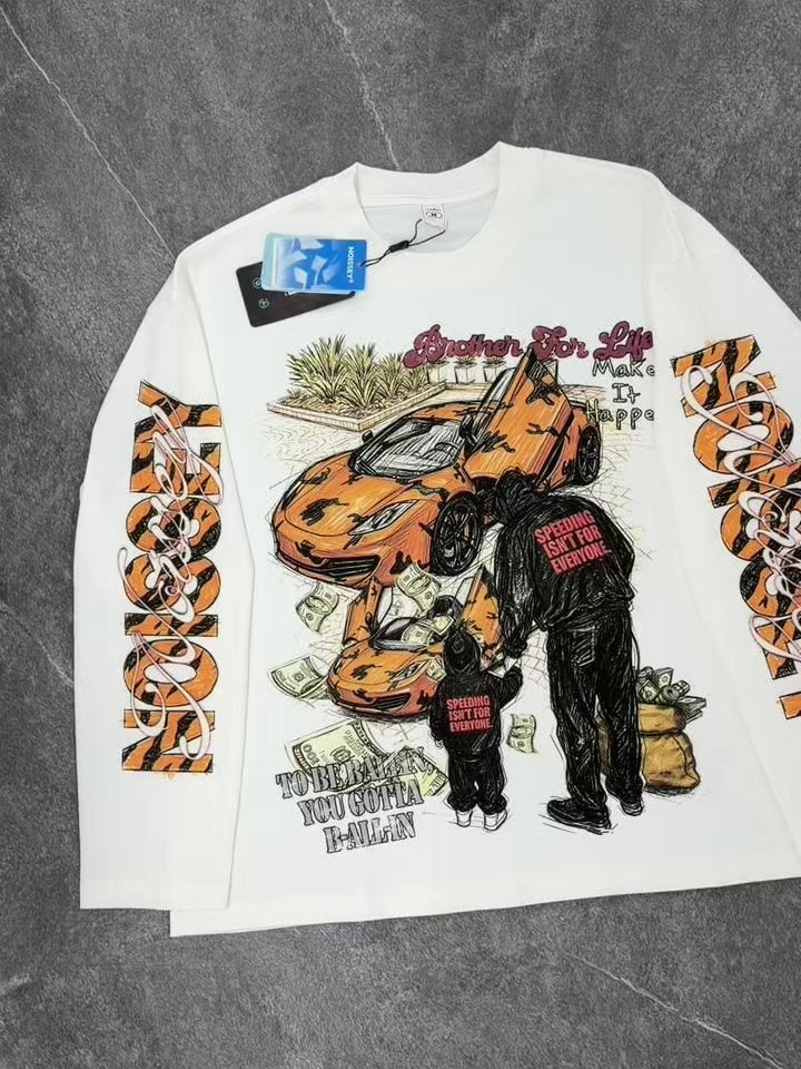 NOISSEY Brother For Life Graffiti Long Sleeve Tee - Streetwear Shirt