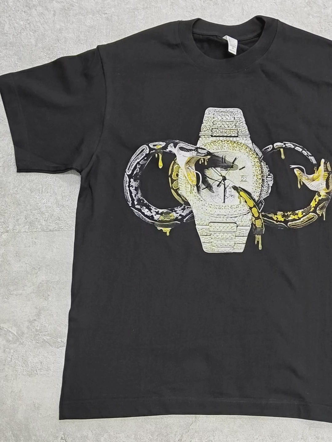 Diamond Watch & Snake Print T-shirt