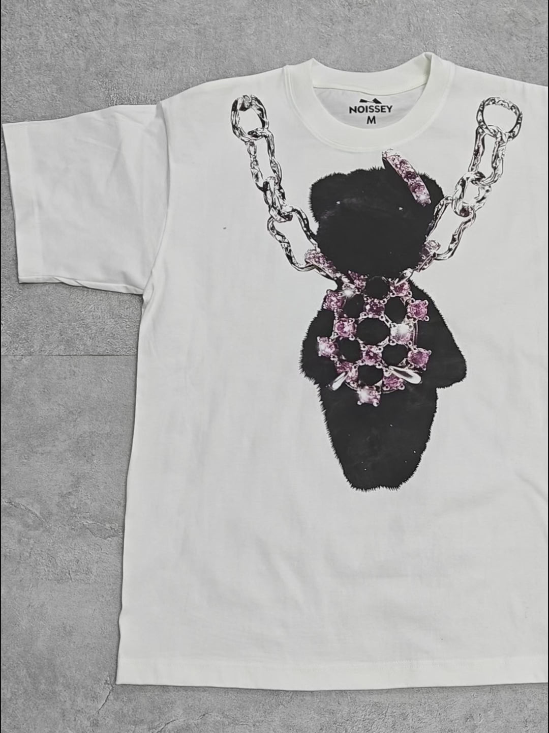 Diamond Teddy Bear Necklace Print T-shirt