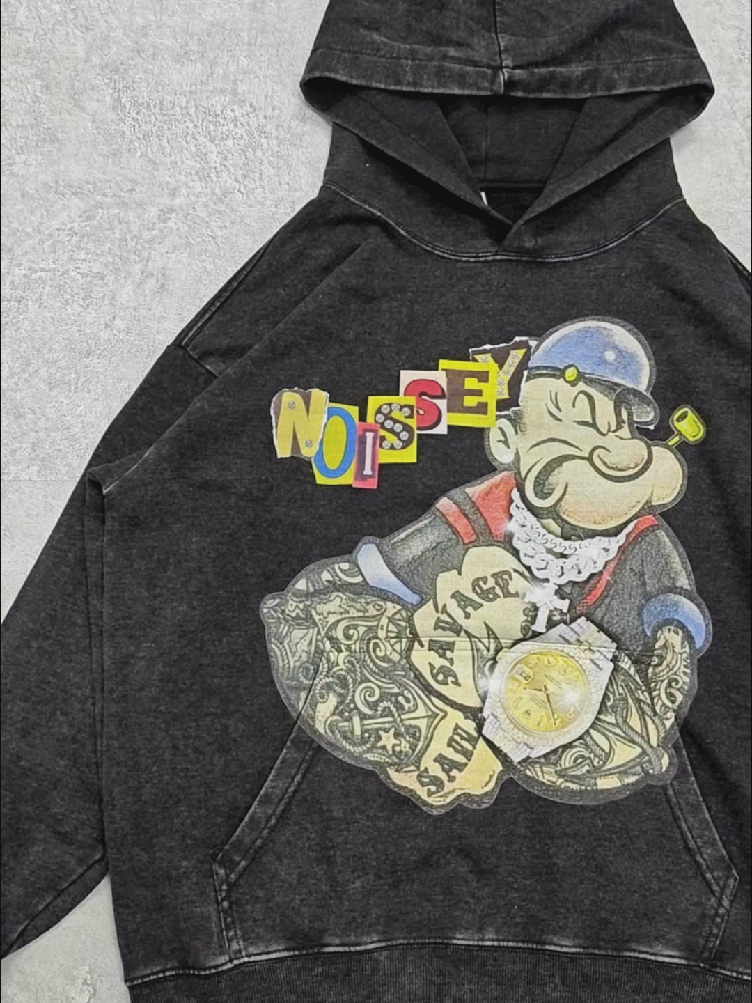 Popeye HipHop Exclusive Print 350g Hoodie