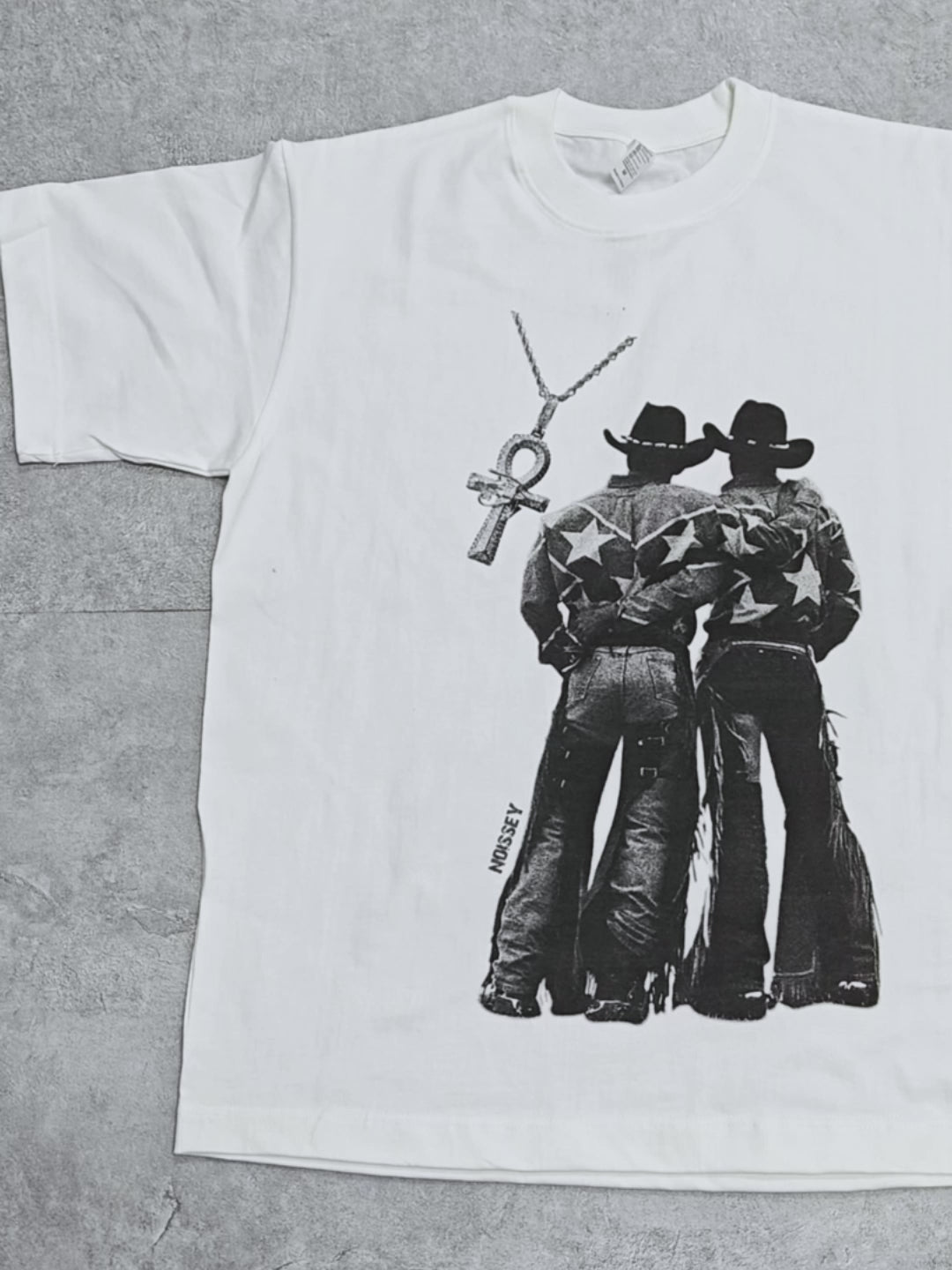 T-shirt imprimé rétro avec motif de cow-boy