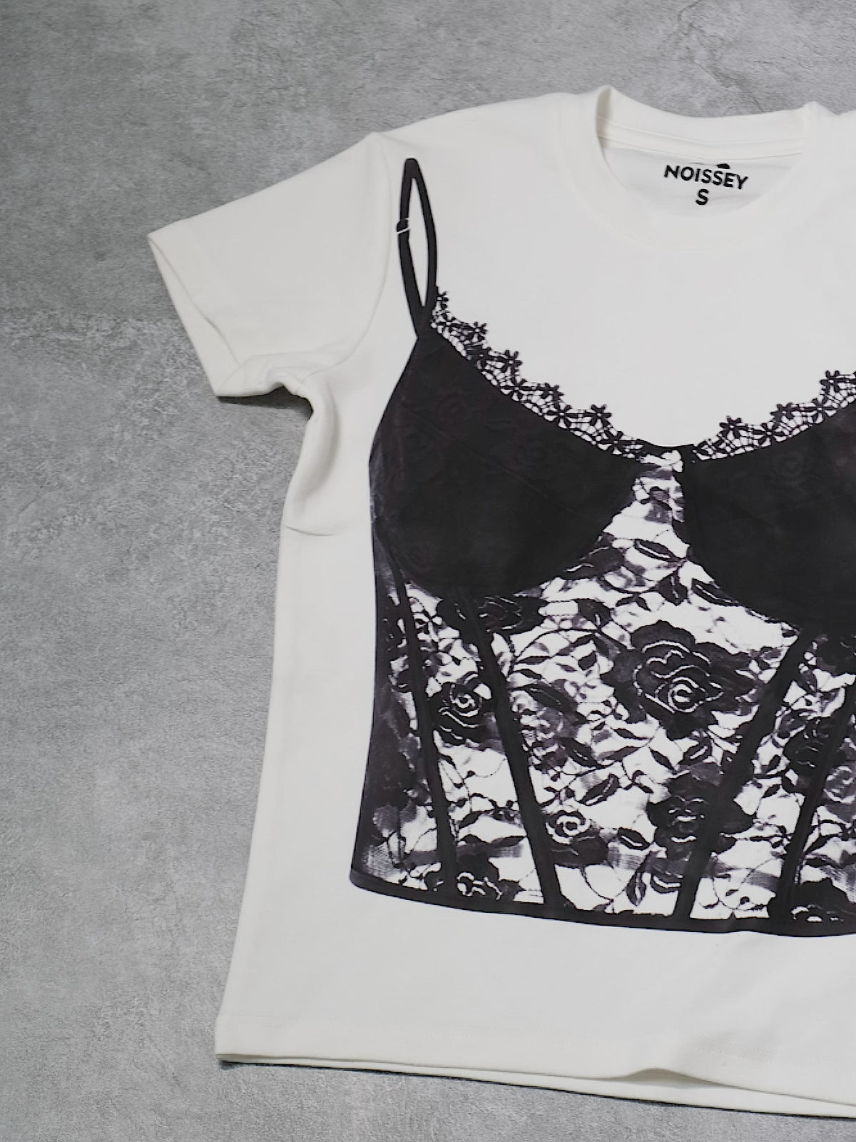 Sexy lace-print baby tee