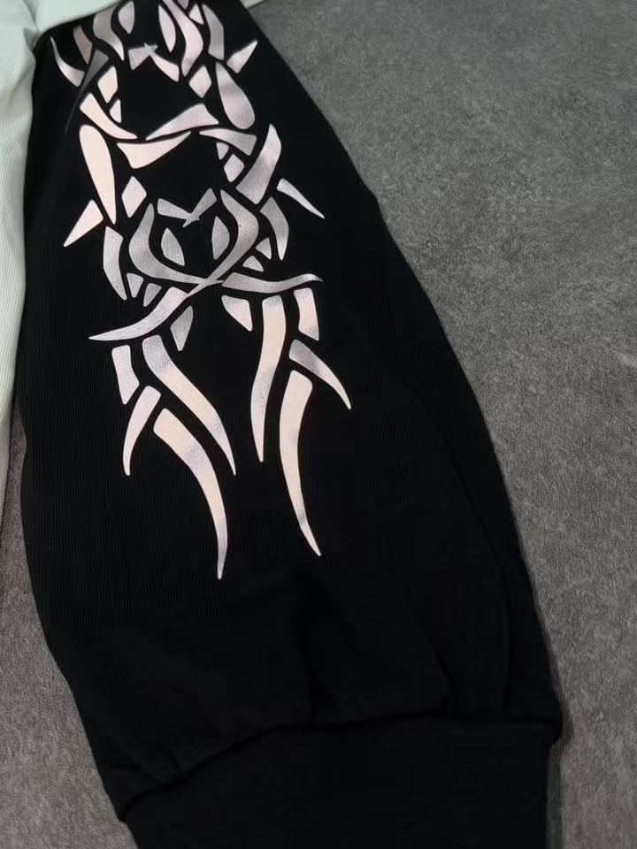 Headscarf Art, Glowing Arm Material, Genuine Two-Piece Print Long Sleeve